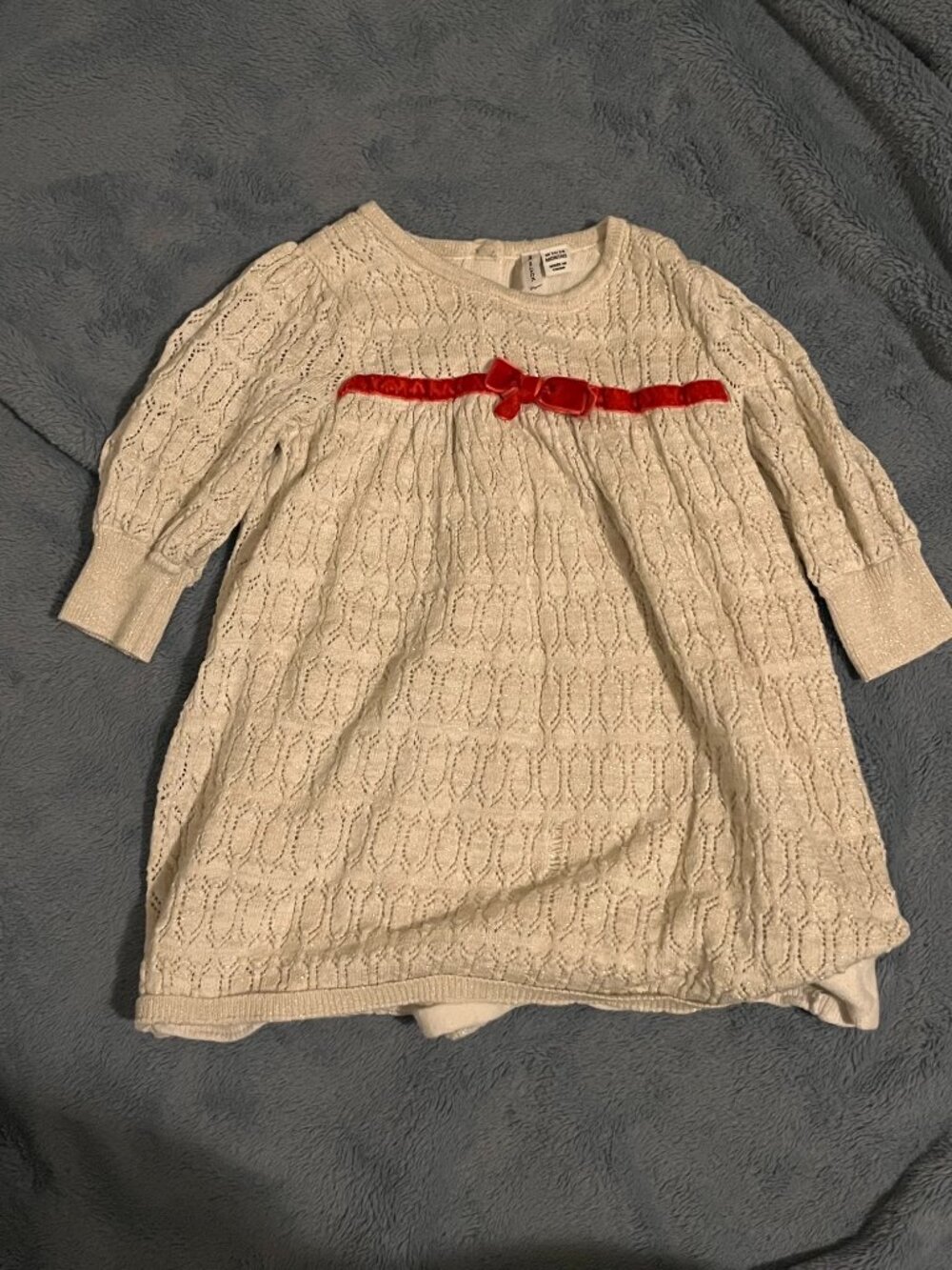 Janie and Jack Metallic Crochet Dress 18-24mo